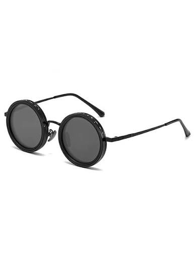 Retro Steampunk Round Sunglasses – Vintage Metal Frame